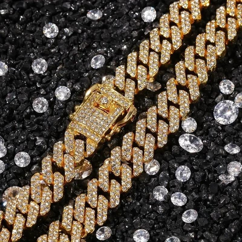 Rhinestone Embellished Pet Collar, Punk Style Fashionable Collar for Small & Medium Dogs and Cats, Stylish Pet Accessories