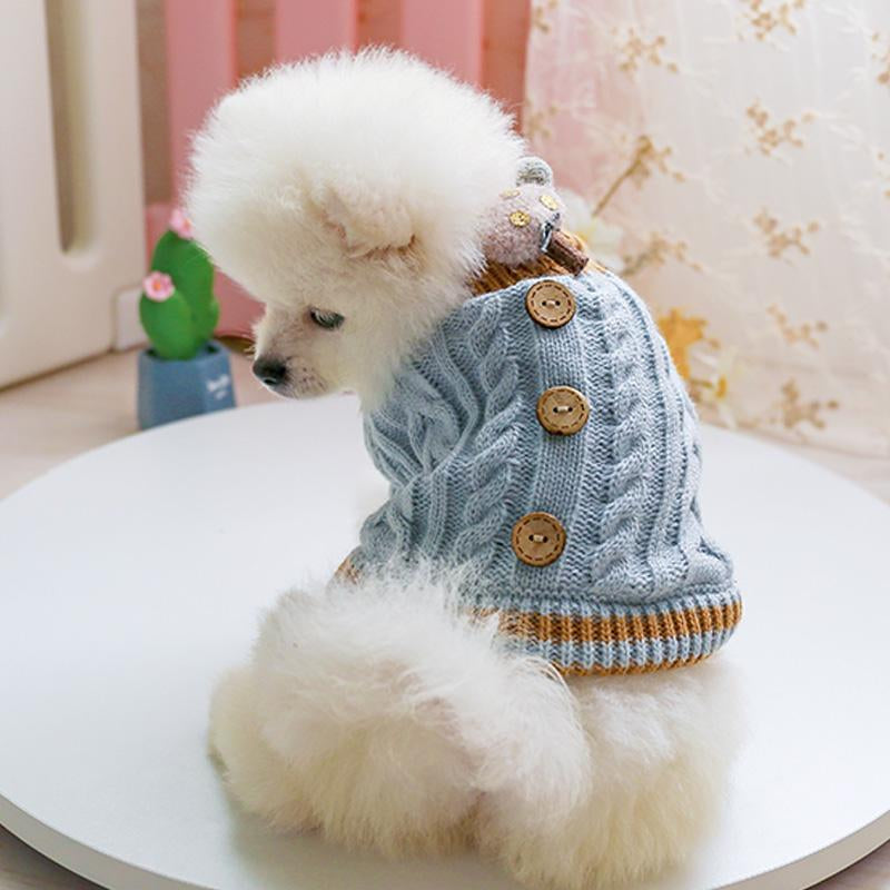 Cozy Knit Dog Sweater, Turtleneck Pullover for Small Dogs & Cats, Warm Winter Pet Clothing, Fashionable Soft Knit Outfit for Pets