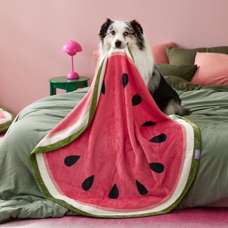 esure Calming Fruit Pattern Puppy Blanket – Soft & Cozy 350GSM Flannel Pet Throw for Small Dogs, Cute Round Blanket Gift for Puppies