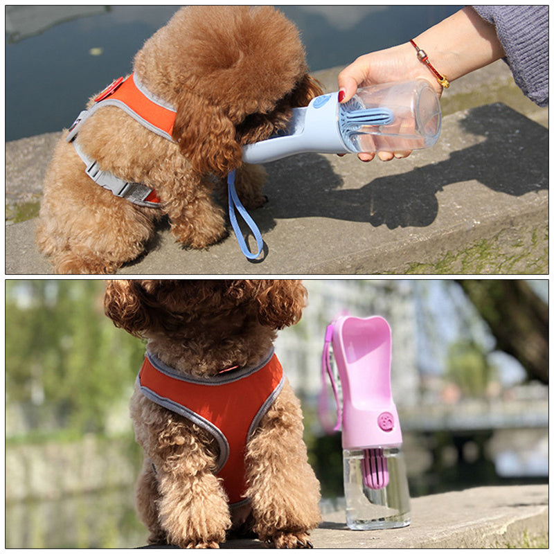 Portable Pet Water Bottle & Feeder for Dogs and Cats