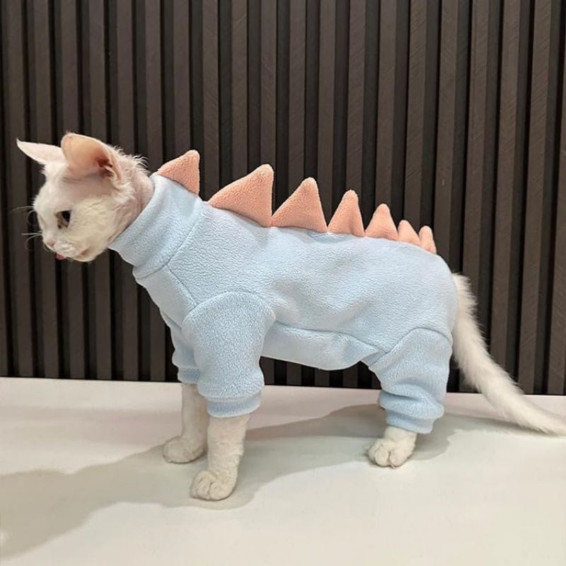 Dinosaur Costume for Sphynx Cats | Warm Clothes for Hairless Cats