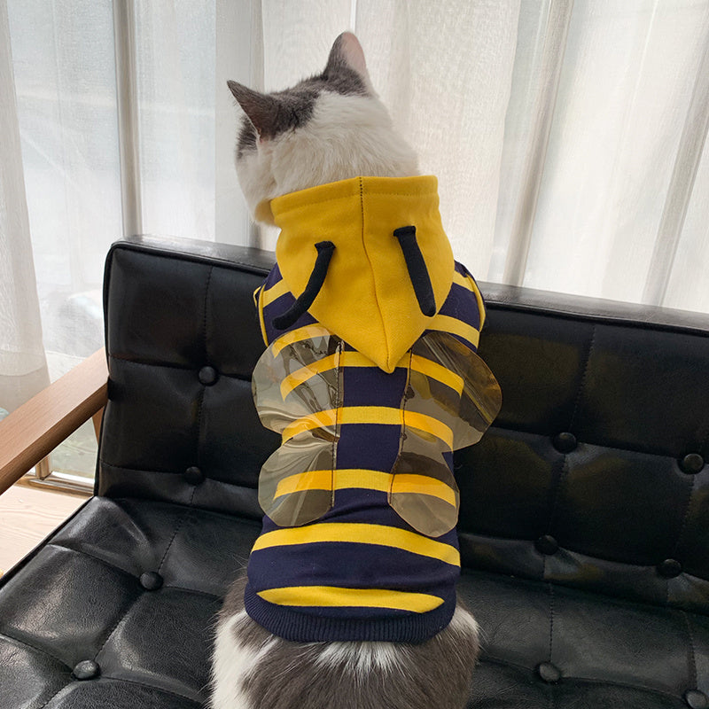 Cozy Winter Bee Costume Hoodie for Pets – Warm Plush Bee Hoodie for Dogs and Cats