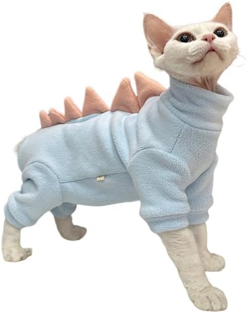 Dinosaur Costume for Sphynx Cats | Warm Clothes for Hairless Cats
