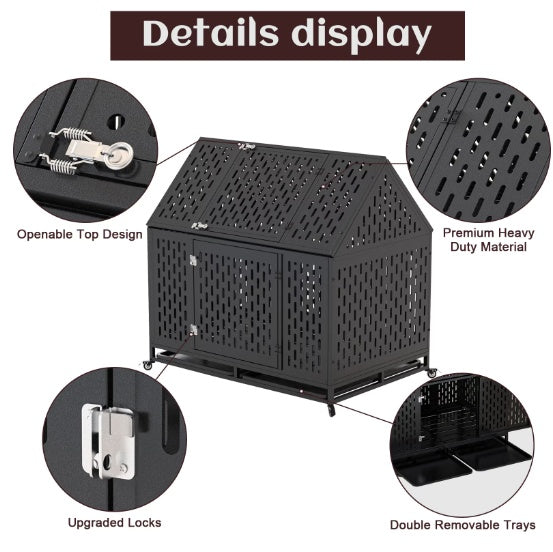 Indestructible Dog Crate – Sturdy Pet Toyery Kennel for Large Dogs
