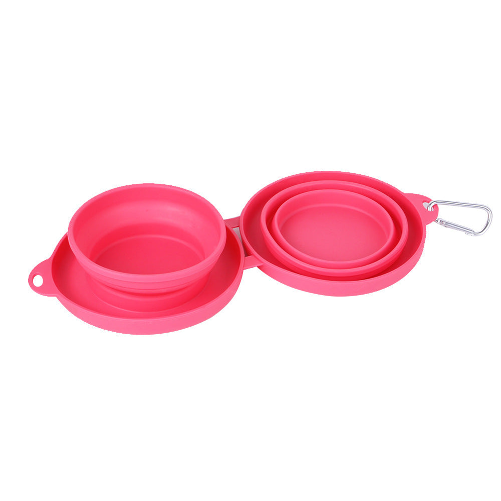 Folding Silicon Pet Bowl Portable Travel Water Food Container Collapsible Cat Dog Water Bowl