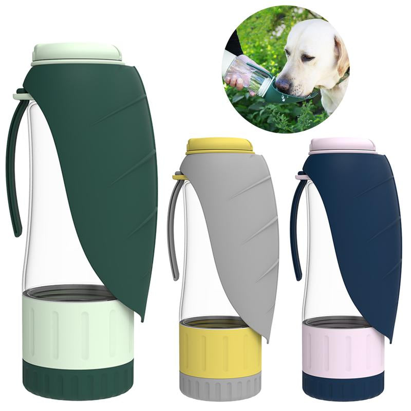 2-in-1 Portable Pet Dog Water Bottle & Foldable Silicone Food Bowl, Travel Dispenser for Puppies and Labradors, Convenient Outdoor Pet Supplies