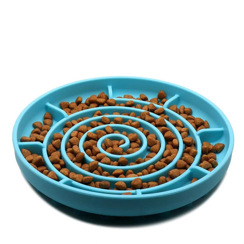 Dog Puzzle Bowl - Silicone Slow Feeder Dog Bowls for Healthy Eating - Puppy Slow Feeder Non-Slip Design Dishwasher Microwave Safe