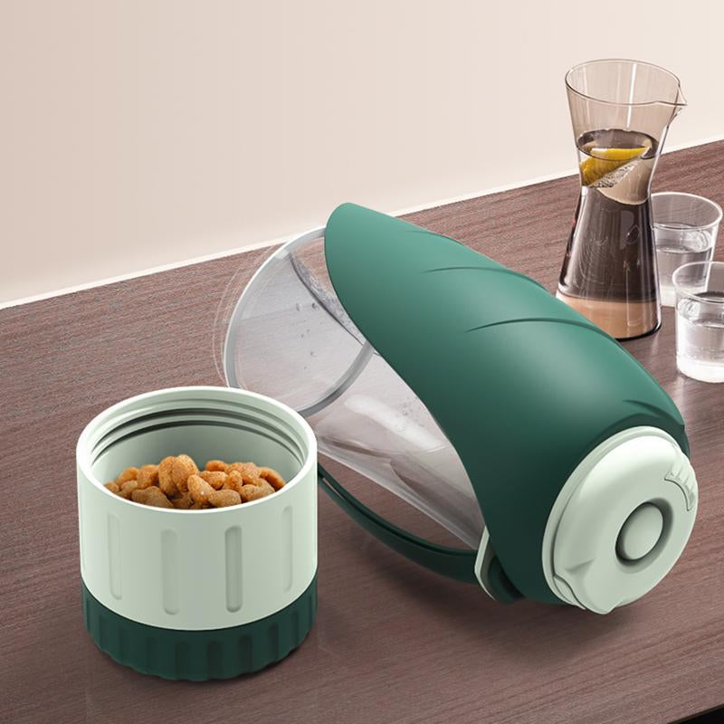 2-in-1 Portable Pet Dog Water Bottle & Foldable Silicone Food Bowl, Travel Dispenser for Puppies and Labradors, Convenient Outdoor Pet Supplies
