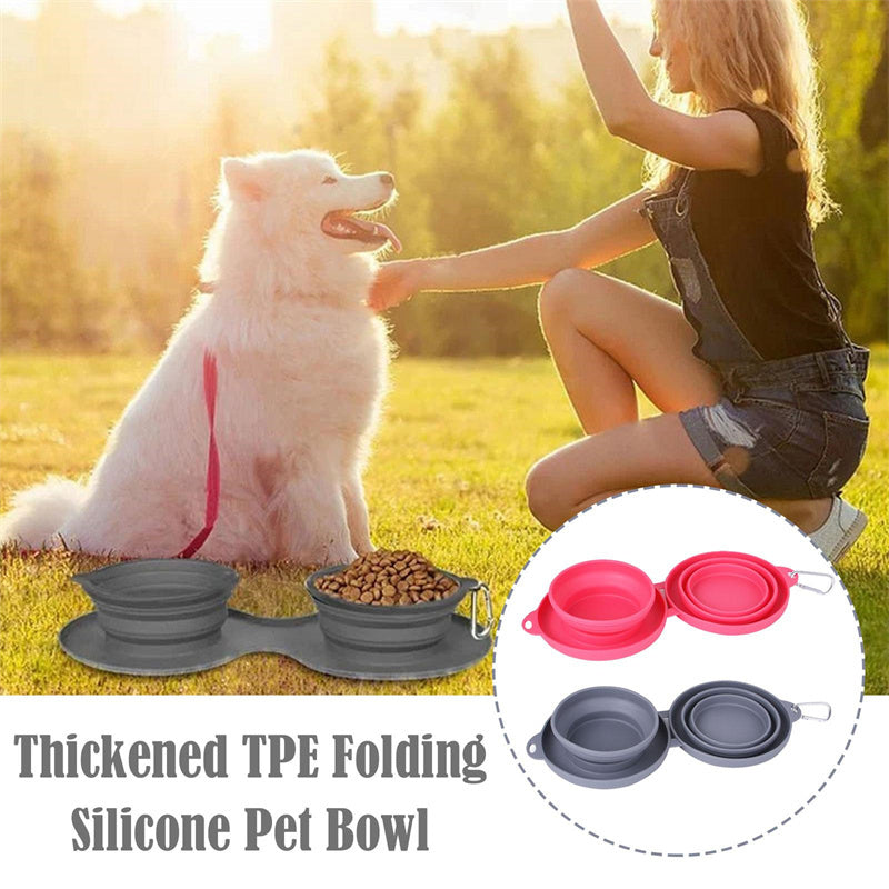 Folding Silicon Pet Bowl Portable Travel Water Food Container Collapsible Cat Dog Water Bowl