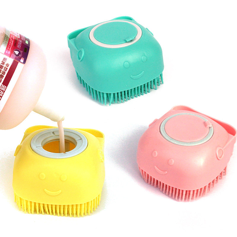 Dog and Cat Grooming Silicone Bath Brush - Gentle Massage Brush for Cleaning and Shampooing