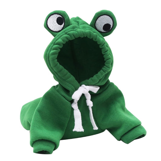 Frog Dog Hoodie | Cute Sweatshirt for Small Dogs & Cats | Warm Pet Clothes