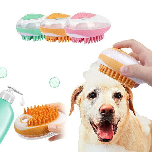 Silicone Dog & Cat Bath Brush – 2-in-1 Pet Grooming & Massage Tool for Shower and Hair Care
