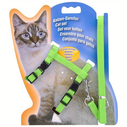 Escape-Proof Cat Harness with Leash – Adjustable Chest Strap for Secure and Comfortable Fit