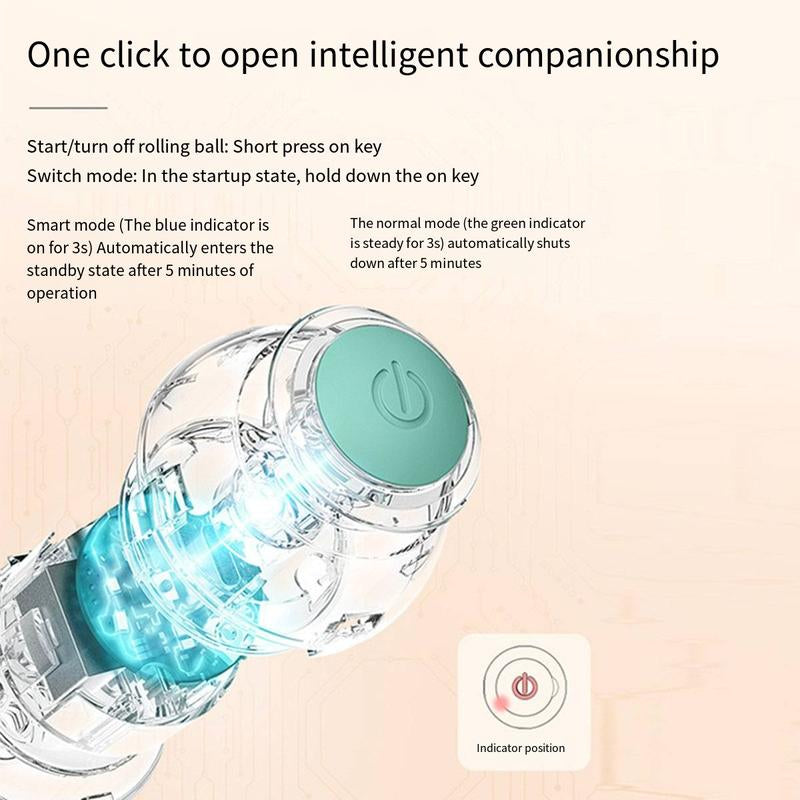 LED Light-Up Interactive Cat Toy Ball, 360° Self-Rotating USB Rechargeable Spinning Chaser, Smart Auto-Pilot Pet Toy for Stimulating Hunting Instincts