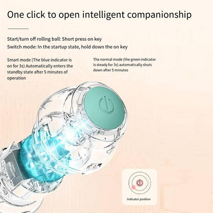 LED Light-Up Interactive Cat Toy Ball, 360° Self-Rotating USB Rechargeable Spinning Chaser, Smart Auto-Pilot Pet Toy for Stimulating Hunting Instincts