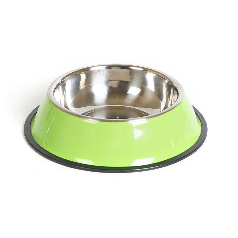Stainless Steel Pet Bowl with Colorful Melamine Pot – Stylish & Practical Design