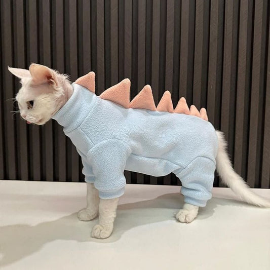 Dinosaur Costume for Sphynx Cats | Warm Clothes for Hairless Cats