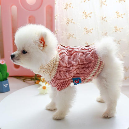 Cozy Knit Dog Sweater, Turtleneck Pullover for Small Dogs & Cats, Warm Winter Pet Clothing, Fashionable Soft Knit Outfit for Pets