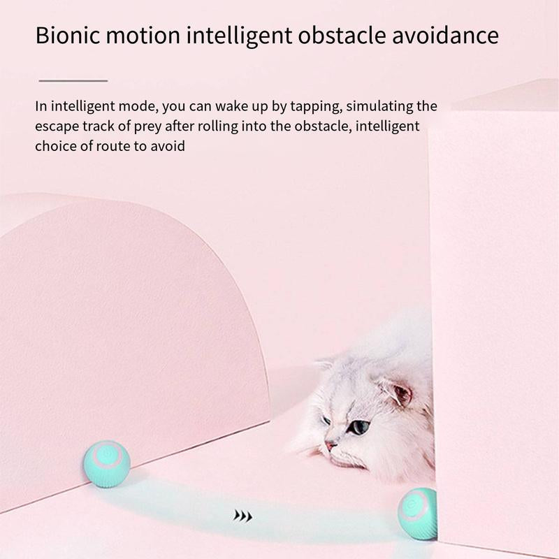 LED Light-Up Interactive Cat Toy Ball, 360° Self-Rotating USB Rechargeable Spinning Chaser, Smart Auto-Pilot Pet Toy for Stimulating Hunting Instincts