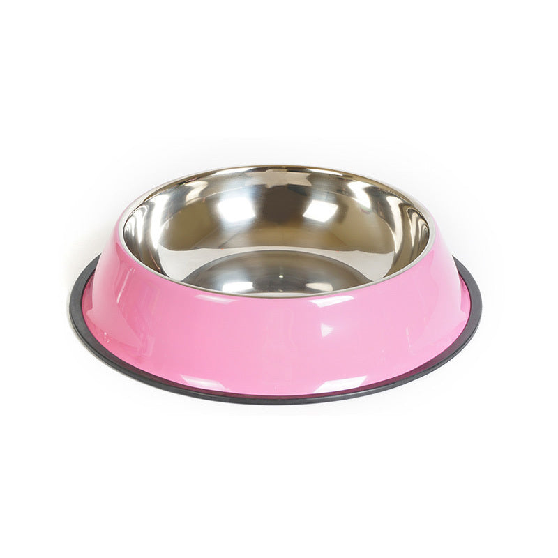 Stainless Steel Pet Bowl with Colorful Melamine Pot – Stylish & Practical Design