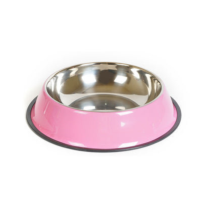 Stainless Steel Pet Bowl with Colorful Melamine Pot – Stylish & Practical Design