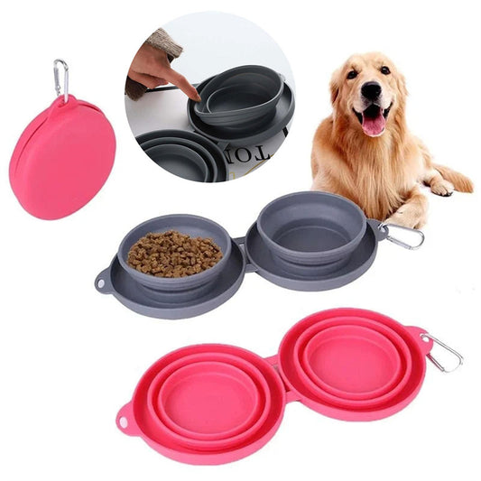 Folding Silicon Pet Bowl Portable Travel Water Food Container Collapsible Cat Dog Water Bowl