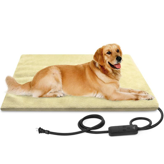 Clawsable Extra-Large Electric Pet Heating Pad for Dogs & Cats, Waterproof Heated Bed with 6 Heat Settings, 5 Timers, Auto Shut-Off, and Anti-Chew Cord