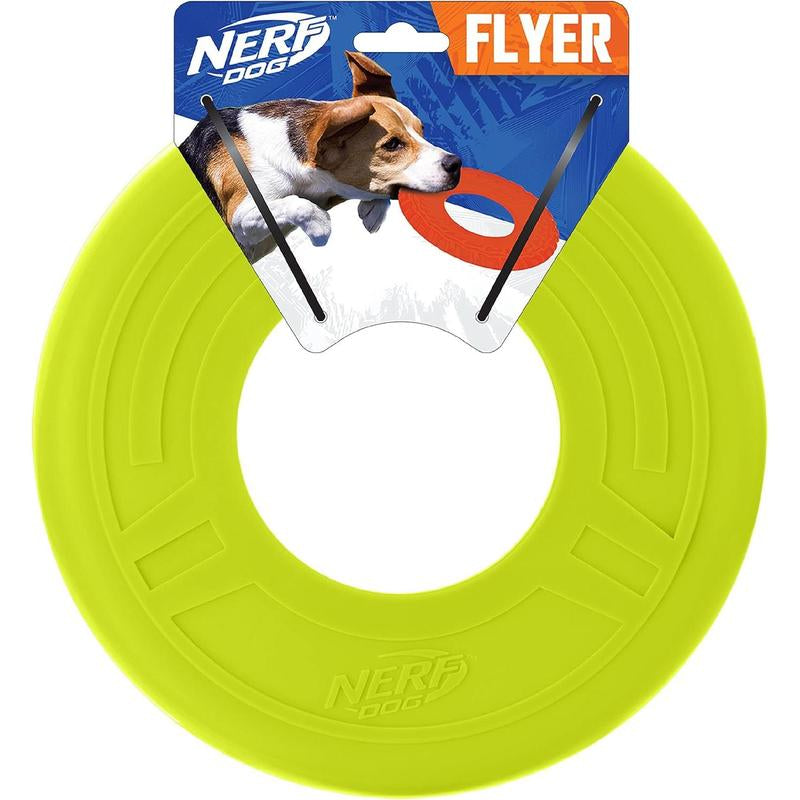 Durable 10-Inch Rubber Tire Flyer Dog Toy - Flying Disc for Medium/Large Breeds, Floats in Water, Ideal for Beach & Pool Play, Blue