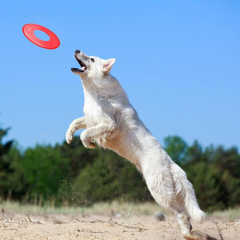 Durable 10-Inch Rubber Tire Flyer Dog Toy - Flying Disc for Medium/Large Breeds, Floats in Water, Ideal for Beach & Pool Play, Blue