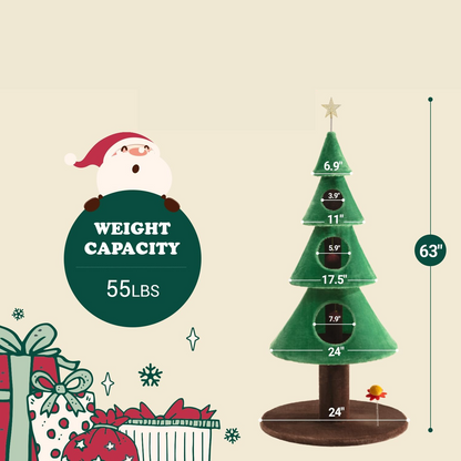 Cat Christmas Tree with Condos, Beds & Climbing Tower