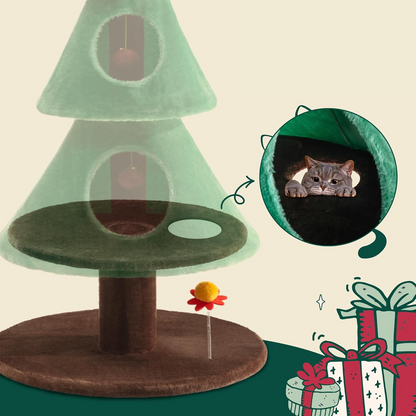 Cat Christmas Tree with Condos, Beds & Climbing Tower