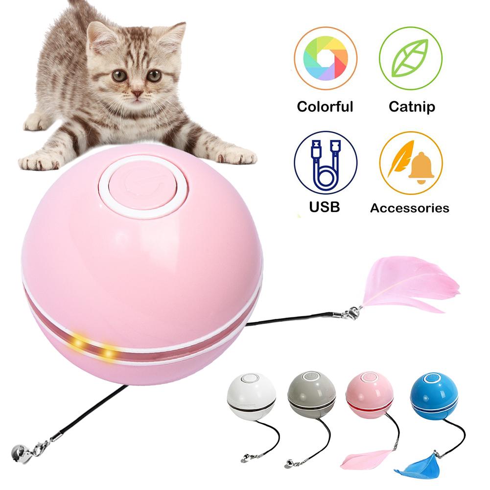 Rechargeable Auto-Rolling LED Light Cat Ball