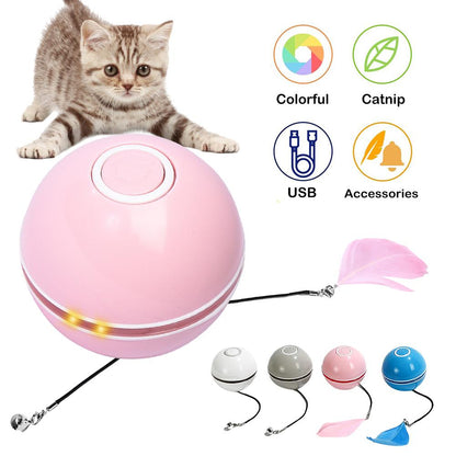 Rechargeable Auto-Rolling LED Light Cat Ball
