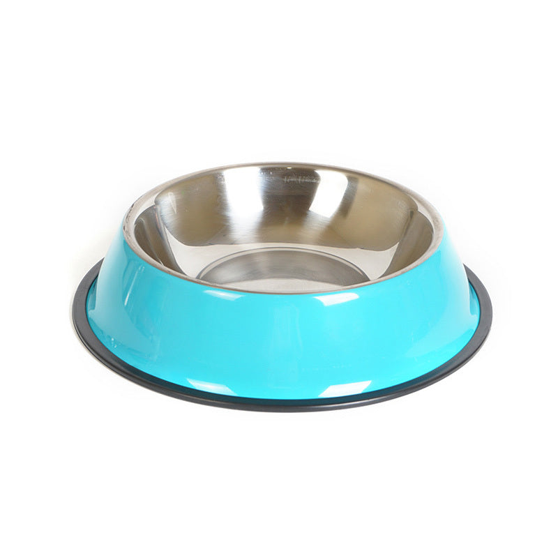 Stainless Steel Pet Bowl with Colorful Melamine Pot – Stylish & Practical Design