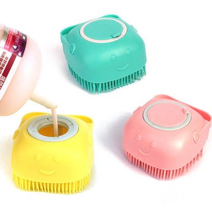 Dog and Cat Grooming Silicone Bath Brush - Gentle Massage Brush for Cleaning and Shampooing