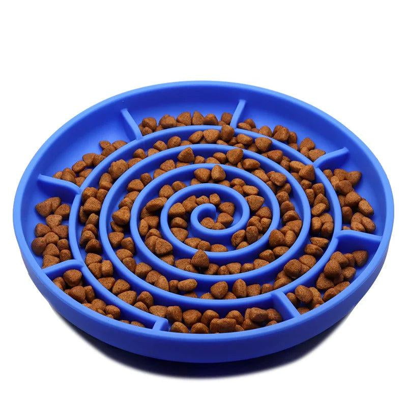 Dog Puzzle Bowl - Silicone Slow Feeder Dog Bowls for Healthy Eating - Puppy Slow Feeder Non-Slip Design Dishwasher Microwave Safe