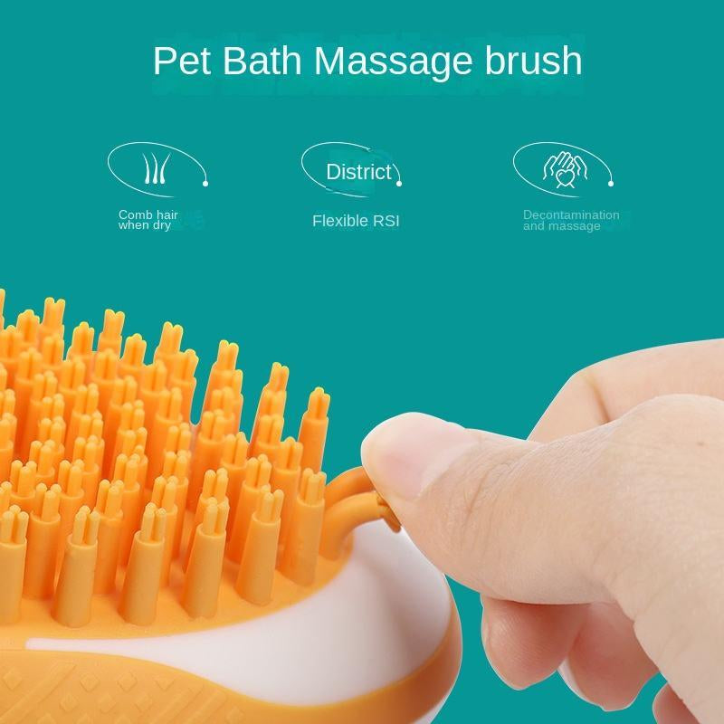Silicone Dog & Cat Bath Brush – 2-in-1 Pet Grooming & Massage Tool for Shower and Hair Care