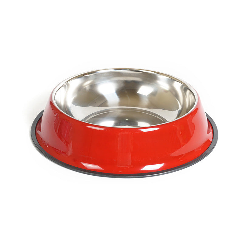 Stainless Steel Pet Bowl with Colorful Melamine Pot – Stylish & Practical Design